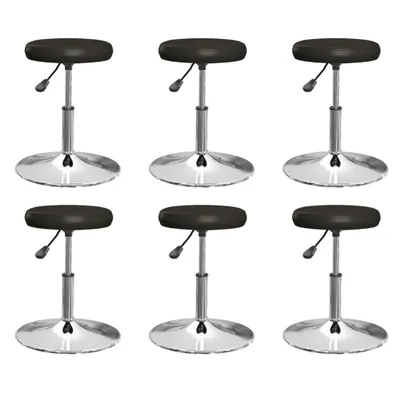 Image de Chaises à manger lot de 6 noir similicuir