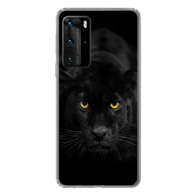 Produktbild von MuchoWow® Handyhülle Schutzhülle Hülle für Huawei P40 Pro Leopard - Augen - Schwarz Silikon Softcase Handy Hülle - Schutz