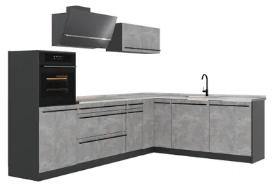 Imagen del producto de Cocina esquinera Vicco R-Line Hormigón/Antracita 287 x cm sin encimera, Model 67524