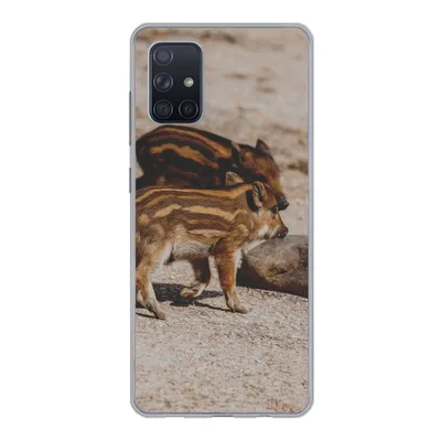 Produktbild von MuchoWow® Handyhülle Schutzhülle Hülle für Samsung Galaxy A51 Baby - Wildschweine - Wild Silikon Softcase Handy Hülle - Schutzabdeckung