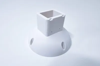 A white product mount on a white background.