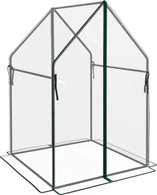 Zdjęcie produktu dla Szklarnia foliowa z podwójnymi drzwiami wiatroszczelna donica do ogrodu 90 x 90 x 145 cm wykonana z przezroczystego PE