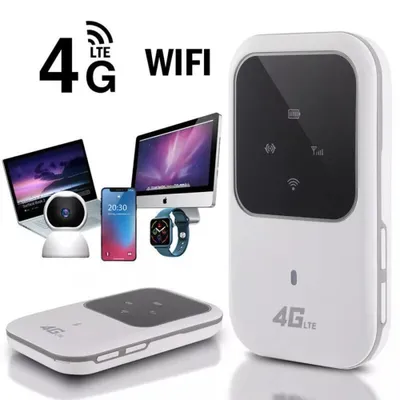 Image de Routeur Wi-Fi mobile 4G, point d'accès Wi-Fi mobile de 2400 mAh, routeur Wi-Fi portable, fonctionne avec une carte SIM