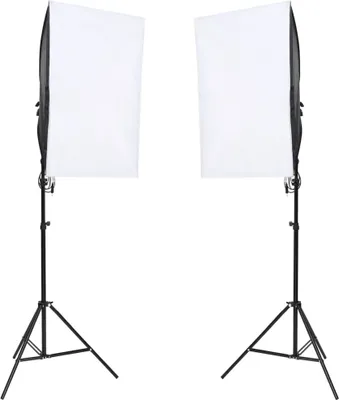 Image de vidaXL Kit studio photo avec éclairage et arrière-plan