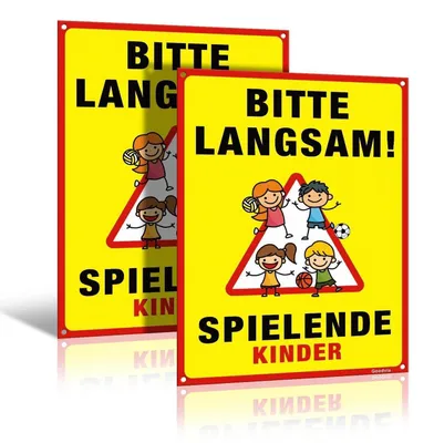Immagine prodotto di Segnale di avvertimento "Attenzione, bambini che giocano", in PVC, 40 x 30 cm, confezione da 2 pezzi