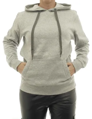 Produktbild von Damen Hoodie warm Vlies Kapuze Pulli Pullover Tasche vorne RN99052 grau M