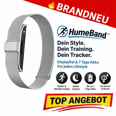 Obrázok produktu pre HumeBand™ Fitness tracker bez displeja – náramok a inteligentné hodinky pre ženy a mužov: strieborné