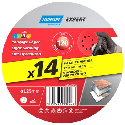 Image de Lot de 5 disques abrasifs l.125 x L.125 mm grain 120