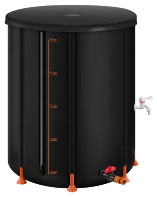 Produktbild von Regentonne faltbar, 201 L tragbares Regenfass, Regenwassertank, 1000D PVC-Regenwassersammelsystem, Wassertank