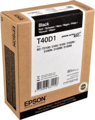 Produktbild von Epson Singlepack UltraChrome XD2 Black T40D140(80ml), Schwarz, Tinte auf Pigmentbasis, 80 ml, 1 Stück(e)