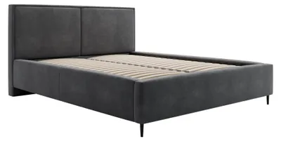 Image de Lit Tapissé Excellent Home Zen 140x200 cm Amon 11 Gris Avec Sommier Relevable