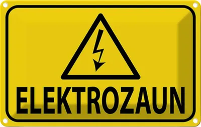 Zdjęcie produktu dla vianmo Blaszany znak 12x18 cm Elektrozaun Warnschild Vorsicht