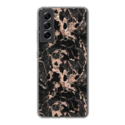 Produktbild von MuchoWow® Handyhülle Schutzhülle Hülle für Samsung Galaxy S21 FE Marmor - Rose - Muster - Chic Silikon Softcase Handy Hülle - Mobiltelefonhülle