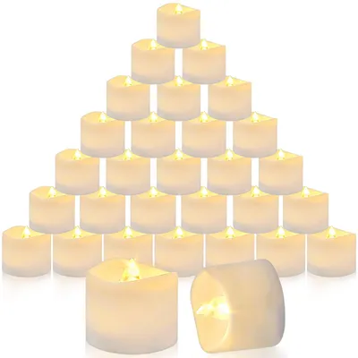 Produktbild von RDDAIPE LED Teelichter 30 Stück, Elektrisch Flackernd Mit Batterie, Flammenlos Warmweiß für Weihnachten, Valentinstag