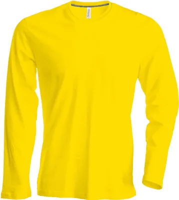 Produktbild von Kariban Herren Langarmshirt Longsleeve Long Sleeve T-Shirt Baumwolle, Größe:XL, Farbe:Gelb