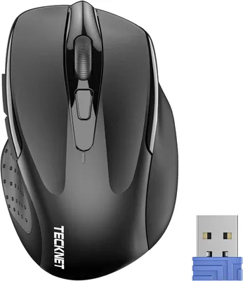 Produktbild von Kabellose Maus, Pro 2.4G 2600 DPI funkmaus 6 Tasten mit Nano Empfänger, 24 Monate Batterielaufzeit, 5 Einstellbare DPI für PC, Laptop, MacBook