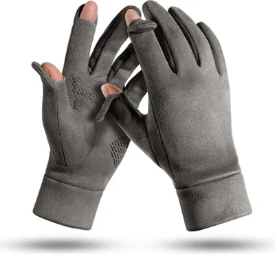 Produktbild von Warme Winterhandschuhe mit flexiblen, undichten Fingern, Touchscreen-SMS-Finger, winddichte Wildlederhandschuhe