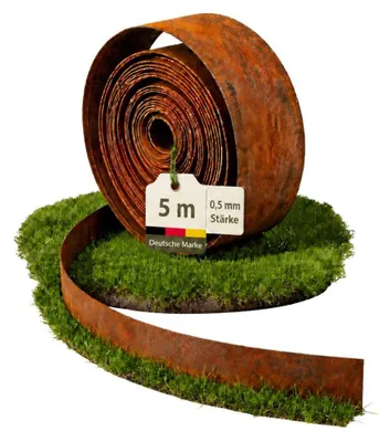 Produktbild von NovaTerra Rasenkante aus Cortenstahl in Rostoptik 5m x 14cm (Nova)