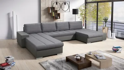 Produktbild von Sofa Couchgarnitur VERONA U Couch Sofagarnitur U Wohnlandschaft mit Schlaffunktion und Bettkasten