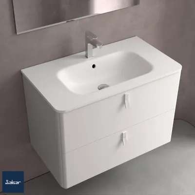 Immagine prodotto di Lavabo Salgar UNIIQ 800 senza sifone e scarico a scatto MINERALSOLID 805 x 15 x 460 mm