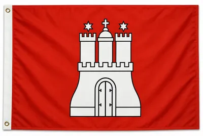 Produktbild von Flagge Hamburg 90x150 cm, reißfeste Sturmflagge, UV-beständig, mit 2 Metallösen