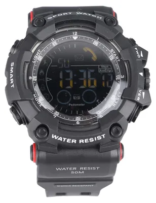 Produktbild von Digitale Armbanduhr für Herren mit LED-Hintergrundbeleuchtung, multifunktional, wasserabweisend, mit Timer und Schrittzähler