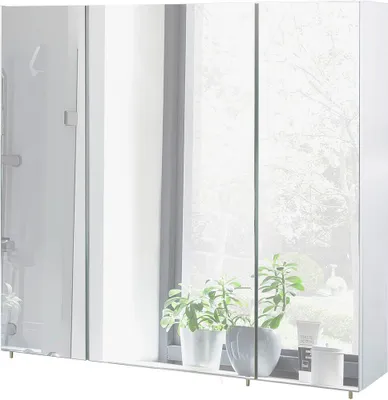 Produktbild von Spiegelschrank Möbelpartner Basic 80 x 16 x 70 cm weiß hochglanz 3-türig