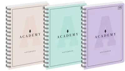 Zdjęcie produktu dla Kołozeszyt A5/100K Krata Academy Pastel 9314