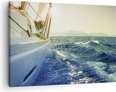 Produktbild von Bild auf Leinwand - Leinwandbild - Einteilig - Yacht Segelboot Sonne - 70x50cm - Wand Bild - Wanddeko - Wandbilder - Leinwanddruck - Bilder - Wanddekoration - Leinwand bilder - Wandbild - AA70x50-4138