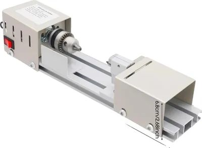 Image de Mini-tour à bois, moteur en cuivre pur de 96 W, 7 vitesses réglables, couleur argent