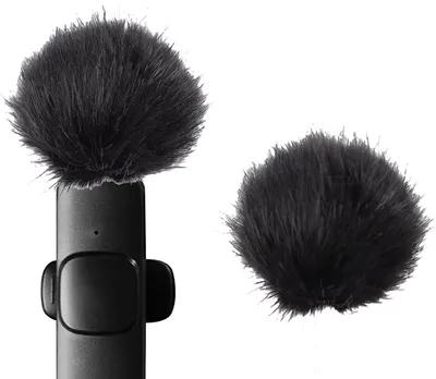 Productafbeelding van Plyisty 2 stuks microfoon windkap van imitatiebont voor Rode Wireless GO II, windbescherming, handmicrofoon - windkap. Vermindert windruis en omgevingsgeluid (ZWART)