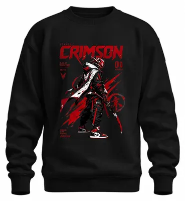 Obrázok produktu pre Červená čepeľ spásy – Samuraj, Ninja, Japonsko, manga, mikina s kapucňou, čierna, veľkosť L