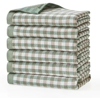 Produktbild von Arwllzz Set mit 6 Geschirrtüchern aus Baumwolle, 34 x 34 cm, saugfähig, Küchentü