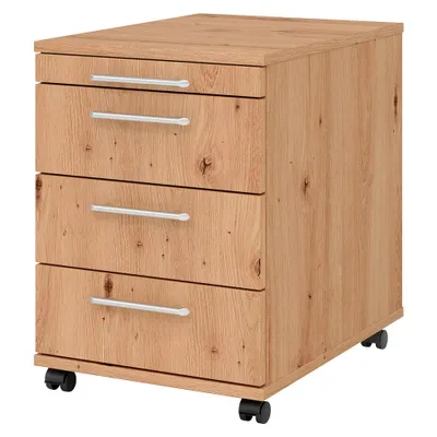 Produktbild von HAMMERBACHER Basic 1606 Rollcontainer asteiche 4 Auszüge 42,8 x 58,0 x 59,0 cm