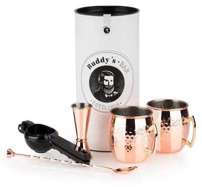 Produktbild von Moscow Mule Becher Set Cocktailbecher Kupfer - 500 ml - Set mit 2 Stück - Mit Geschenkbox