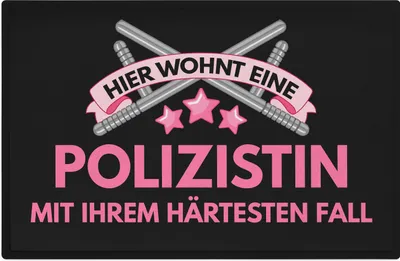 Produktbild von Trendation - Fußmatte für Polizistin Freund Geschenk Fussmatte mit Spruch Polizistin Lustig 60x40 cm