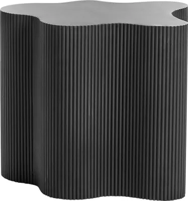 Produktbild von BELIANI Beistelltisch Schwarz MDF Unregelmäßiges geriffeltes Design Basis 40 x 50 cm Modernes Design Wohnzimmer