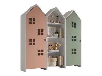 Schrank Casami Bruges 37 x 172,8 x 171,3 cm MDF Rosa Grün