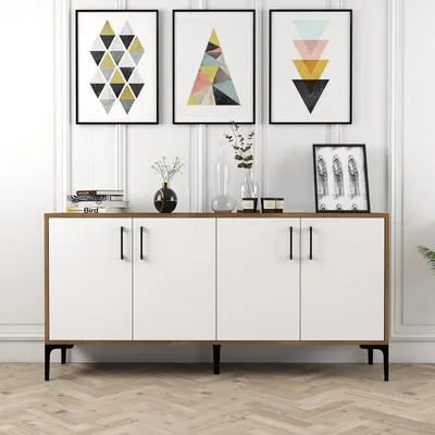 Obrázek produktu pro Skye Decor, Kiev 160 - ořech, bílá, konzole, Nussbaum, 100 % MELAMINBESCHICHTETETETETE SPANPLATTEN, 160 x 35 x 78 cm