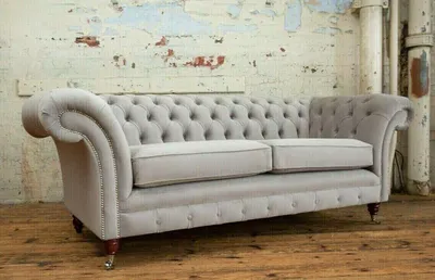 Zdjęcie produktu dla Chesterfield Couch Sofa Polster 3 Sitzer Couchen Sitz Garnitur Sofas Weiß