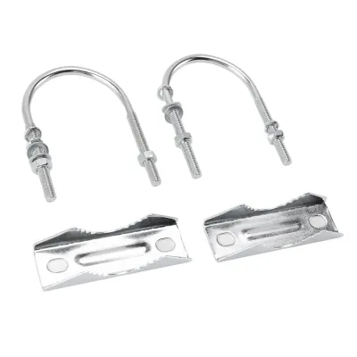 Image de Pince de mât d'antenne double,Blocs de mâchoires avec boulons en U,Kit de montage de mât à mât,Pince de mât d'antenne,Pince de tube d'antenne,Pince de mât à mât,Boulons en U,Matériel de montage de tube,Pince de montage de mât d'antenne