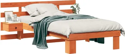 Produktbild von Bettrahmen Wachsbraun 75 x 190 cm Massives Kiefernholz