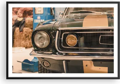 Produktbild von Gerahmtes Poster - Schwarzer Rahmen - Abdeckung Ford Mustang - 91,5x61 cm - Wand Bild - Wanddeko - Wandbilder - Kunstposter - Wandposter - Bilderrahmen - Bilder - Kunstdruck - P2BAA91x61-4480