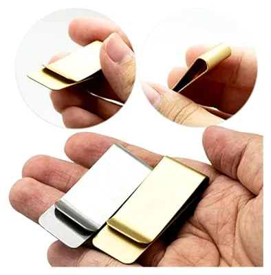 Produktbild von Geldklammern, 2er Set, Edelstahl zur Aufbewahrung von Bargeld und Kreditkarten (Silber und Gold)