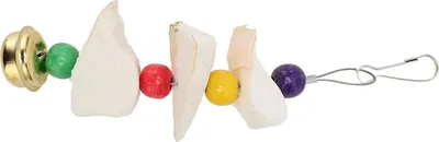 Produktbild von Vogel-Kauspielzeug, buntes natürliches Kalzium-Ergänzungsmittel, Zähneknirschen, Papagei, Tintenfisch-Kauspielzeug mit Glocke, S