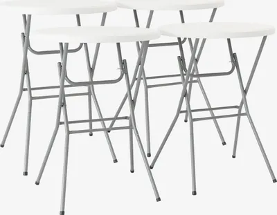 Produktbild von sweeek - 4er-Set klappbare Party Stehtische aus Stahl  - Weiß