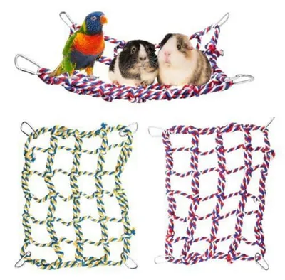 Immagine prodotto di Confezione da 2 reti da arrampicata per piccoli animali, dimensioni 28x20 cm, in cotone colorato