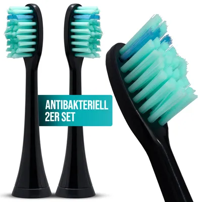 Produktbild von Silodent Schallzahnbürste Zahnbürstenköpfe mit antiseptischen Borsten für Premium Zahnbürste Midnight Blue
