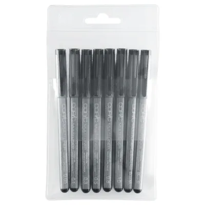 Imagen del producto de COPIC® 2207510 COPIC® Multiliner Fineliner schwarz 0.05 + 0.1 + 0.3 + 0.5 + 0.8 + 1.0 + BS + BM mm, 8 St.