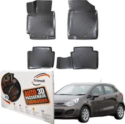 Produktbild von Trimak Autofußmatten kompatibel mit KIA Rio 3.Gen 2011-2017 Auto Allwetter Gummimatten